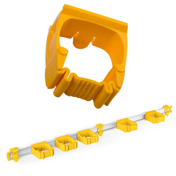 Toolflex One Aluminiumschiene 94 cm mit 5 Haltern in gelb